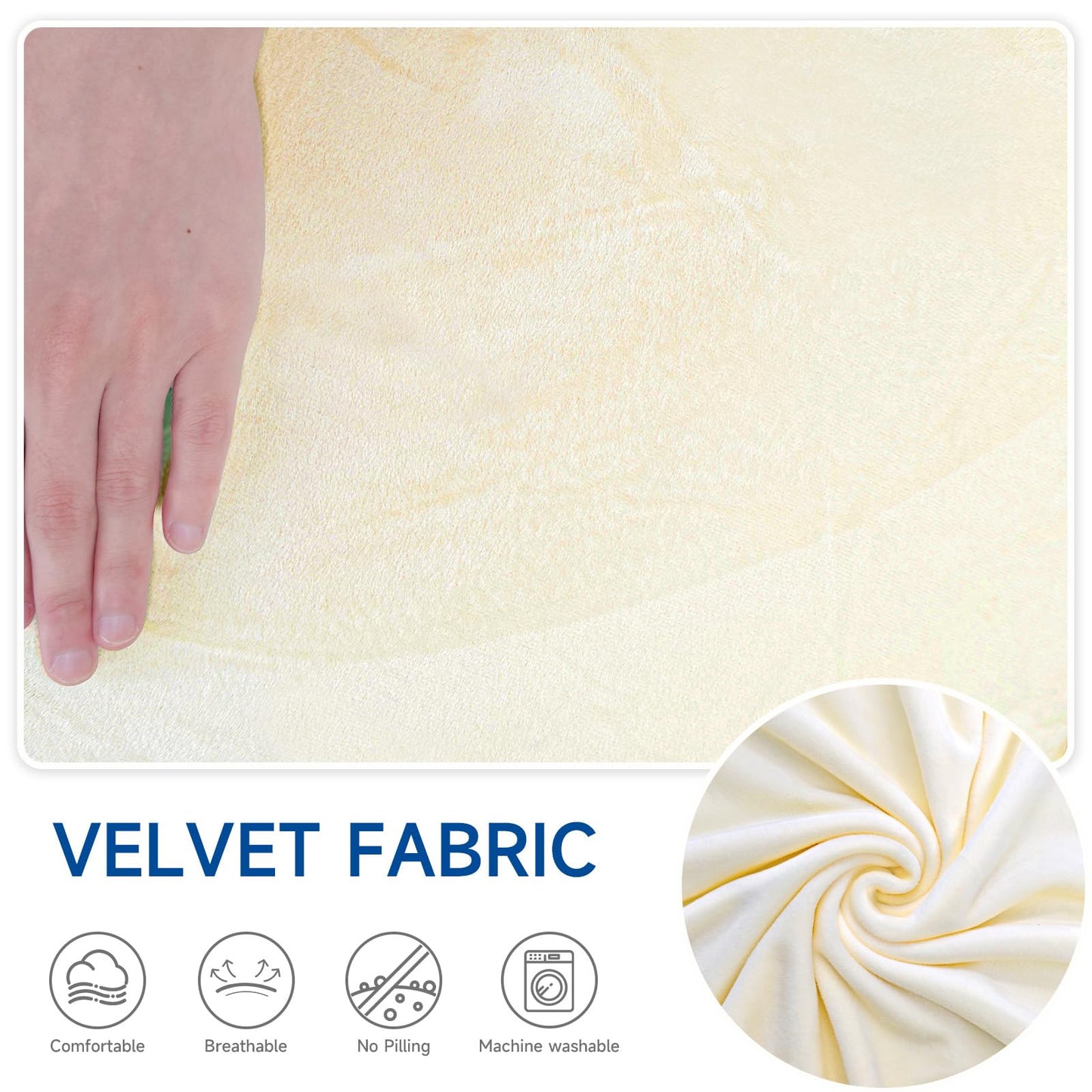 Velvet Chaise Lounge Cover Indoor Armless Chaise Slipcover Luxury High Stretch Ultra Soft Lounge Chair Covers Modern Machine Washable Chair Cover for Living Room Bedroom Furniture, Beige