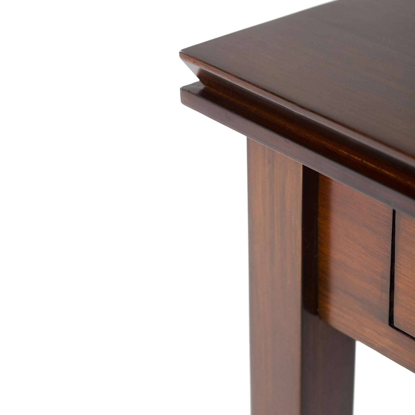 SIMPLIHOME Artisan End Table - 21 inch Wide Solid Wood Square Side Table with Drawer in Russet Brown, Transitional Nightstand or Lamp Stand for Living Room, Bedroom, or Entryway with Tapered Legs
