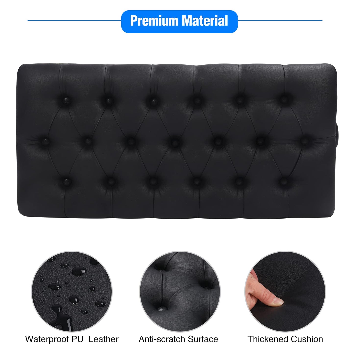 ALAPUR Adjustable Duet Piano Bench with Storage,Heavy Duty Wooden Double Keyboard Piano Bench Seat with PU Leather Cushion,Black