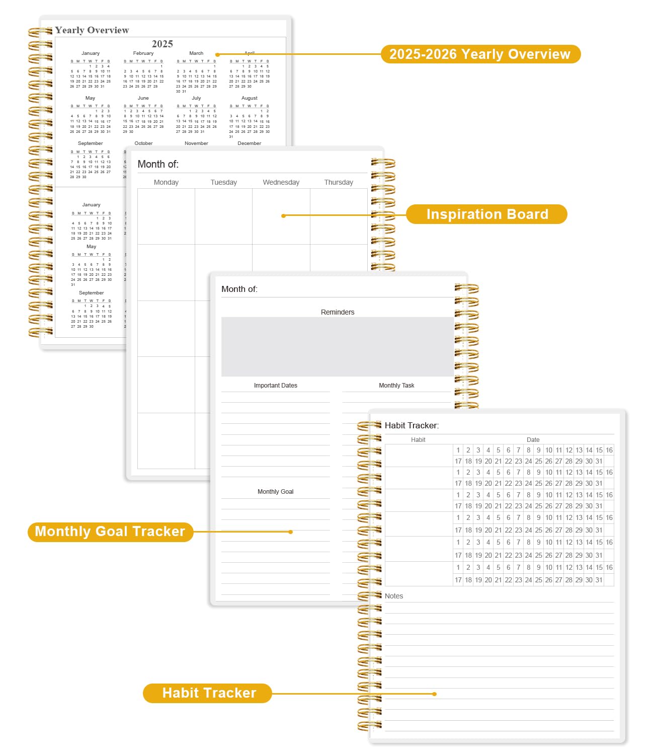 Academic Planner for 2026-2027 or Anytime - Undated Weekly Student Planner For Homeschool, High School, College & Nursing Students, 200 Pages, 8.5" x 11", Black