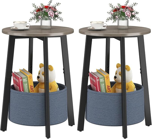 sthmec Small Round Side End Table Set of 2