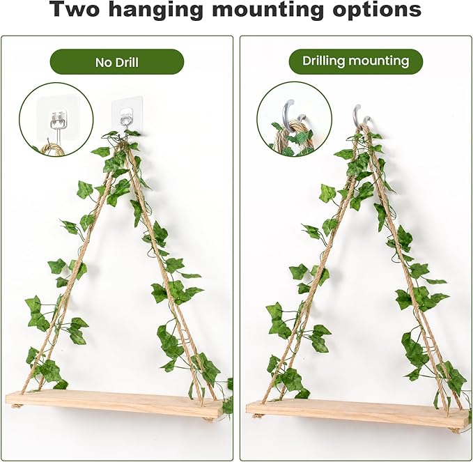 RICHER HOUSE Macrame Floating Shelves