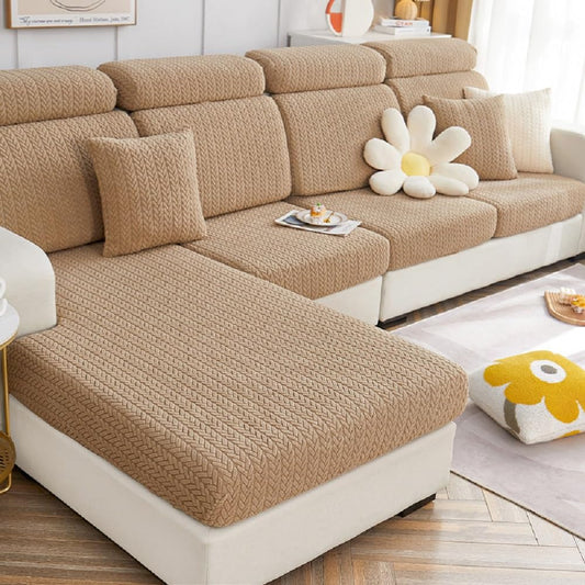 Yoovat Sofa Covers Soothing Home Sofa Covers Sofa Hero Covers Couch Cushion Covers for Dogs Stretch Couch Covers Slipcovers for Couches and Sofas (Wheat-Camel Brown,Chaise Cover)