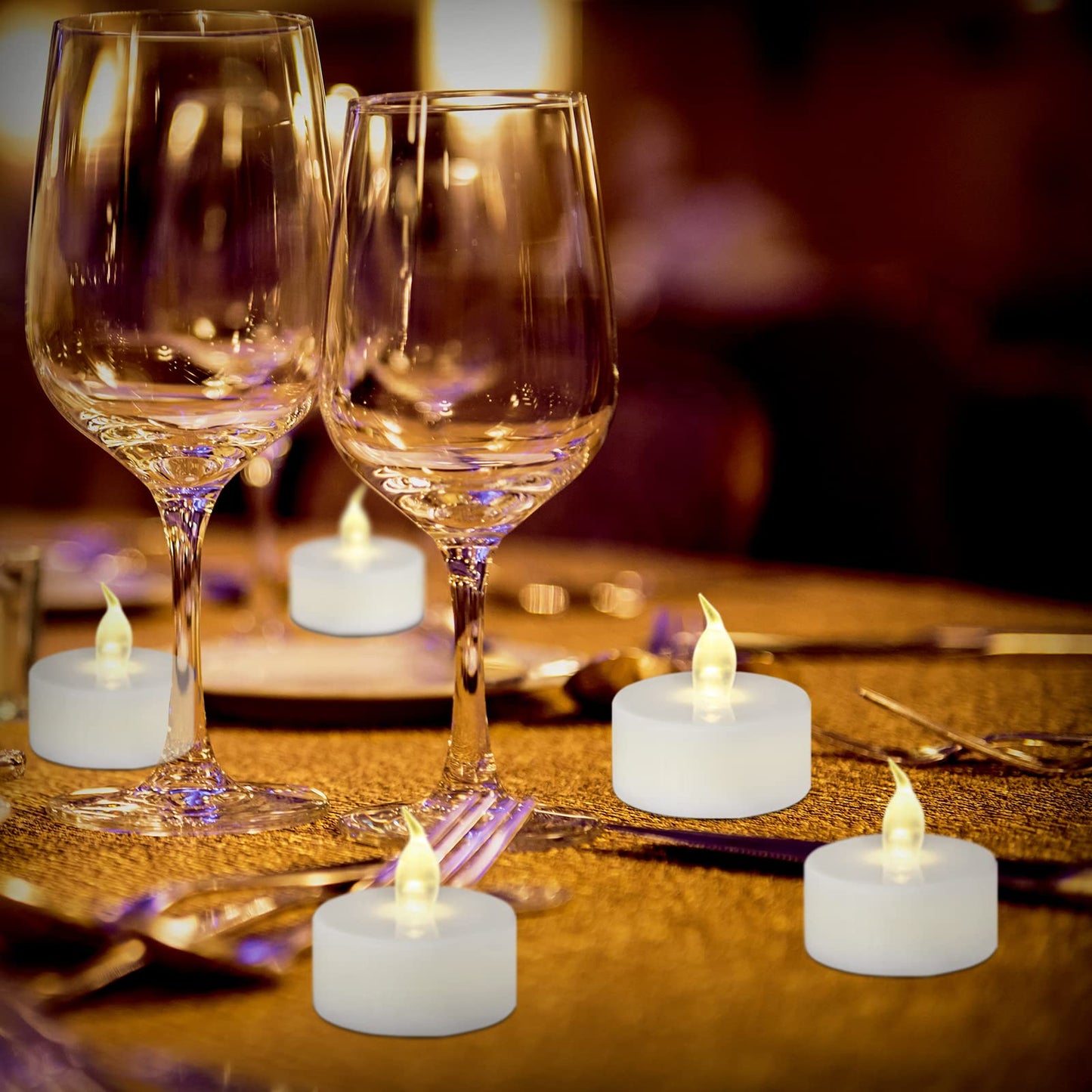 redfruit Flameless Tealight Candles: Battery - Powered Tea Light Candles,Bright Flickering Holiday Gift LED Electric Tealights Candles,for Seasonal & Festival Celebration. (50 Pack Warm White)