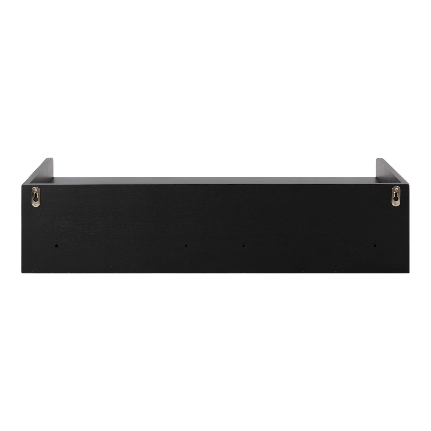 Kate and Laurel Kitt Modern Floating Shelf with Drawers, 28 x 12 x 6.5 inches, Black, Chic Floating Storage Console Table or Desk for Wall