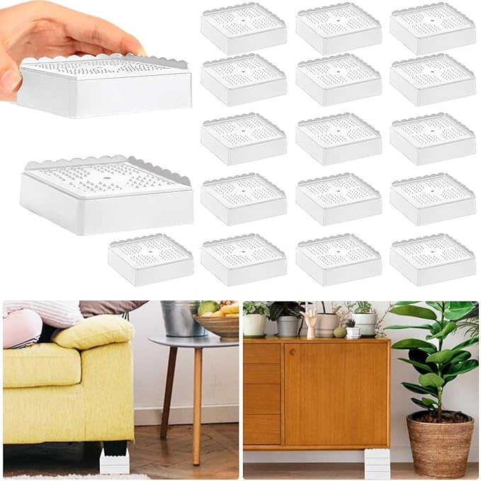 Bed Risers 1 inch, 2 inch, 3 inch, 4 inch Heavy Duty, Adjustable Furniture Riser