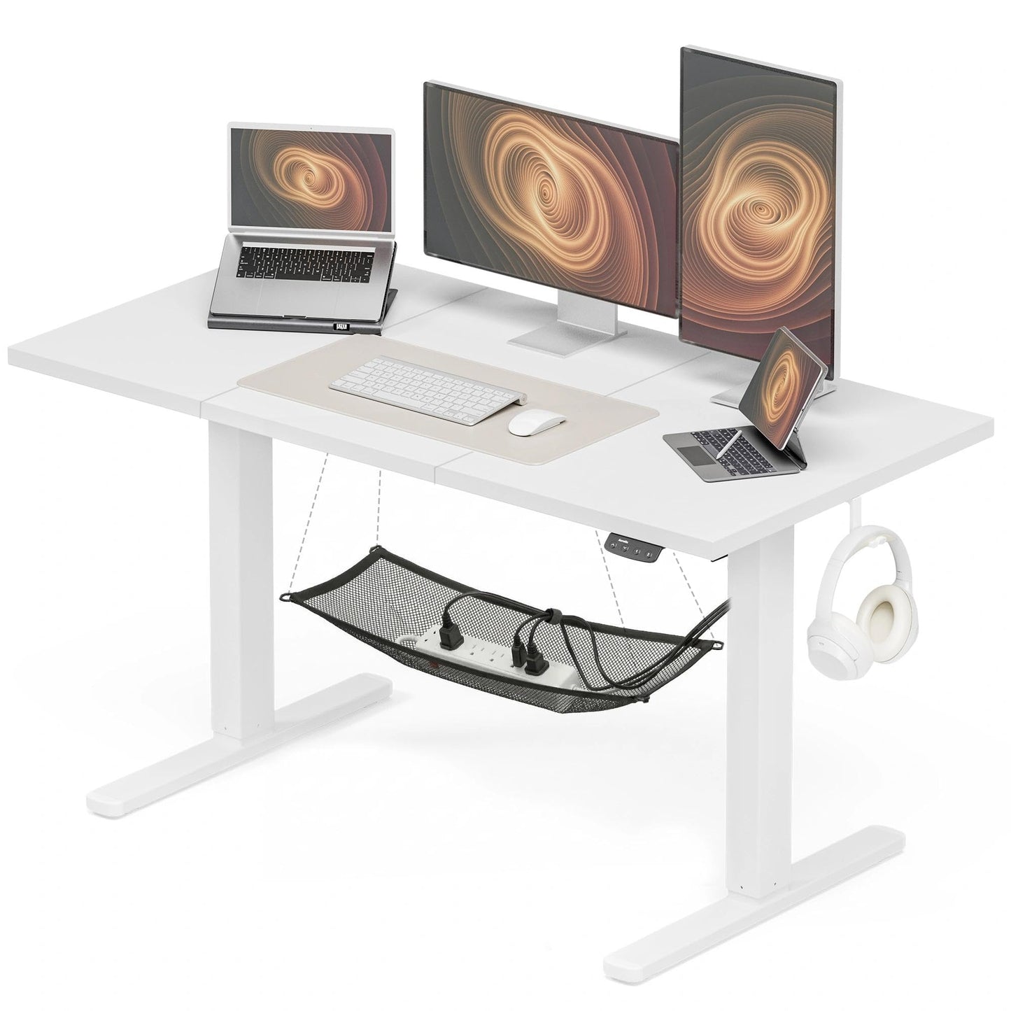 Acrolix Electric Standing Desk, Height Adjustable Home Office Desk with Memory Presets & Cable Management,White Sit Stand Desk for Work from Home, Ergonomic Computer Desk (48" x 24")