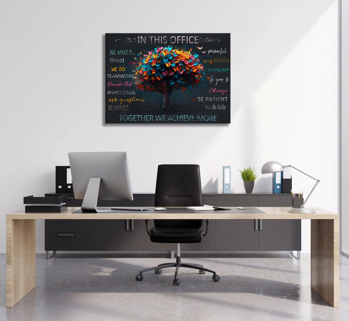 Office Inspirational Quotes Canvas Wall Art Teamwork Positive Energy Picture Wall Decor Team Rules Inspiring Poster Print Painting for Living Room Bedroom Man Cave Decoration Prepare To Hang