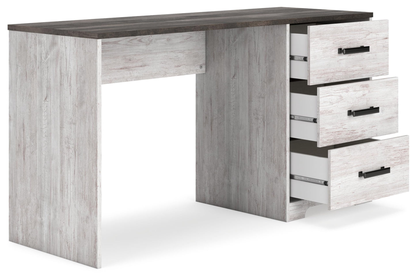 Signature Design by Ashley Shawburn Farmhouse 3-Drawer 54" Home Office Desk, White & Gray