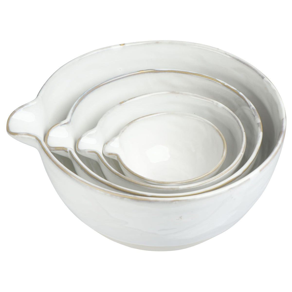 Stoneware White Batter Bowls (Set of 4)
