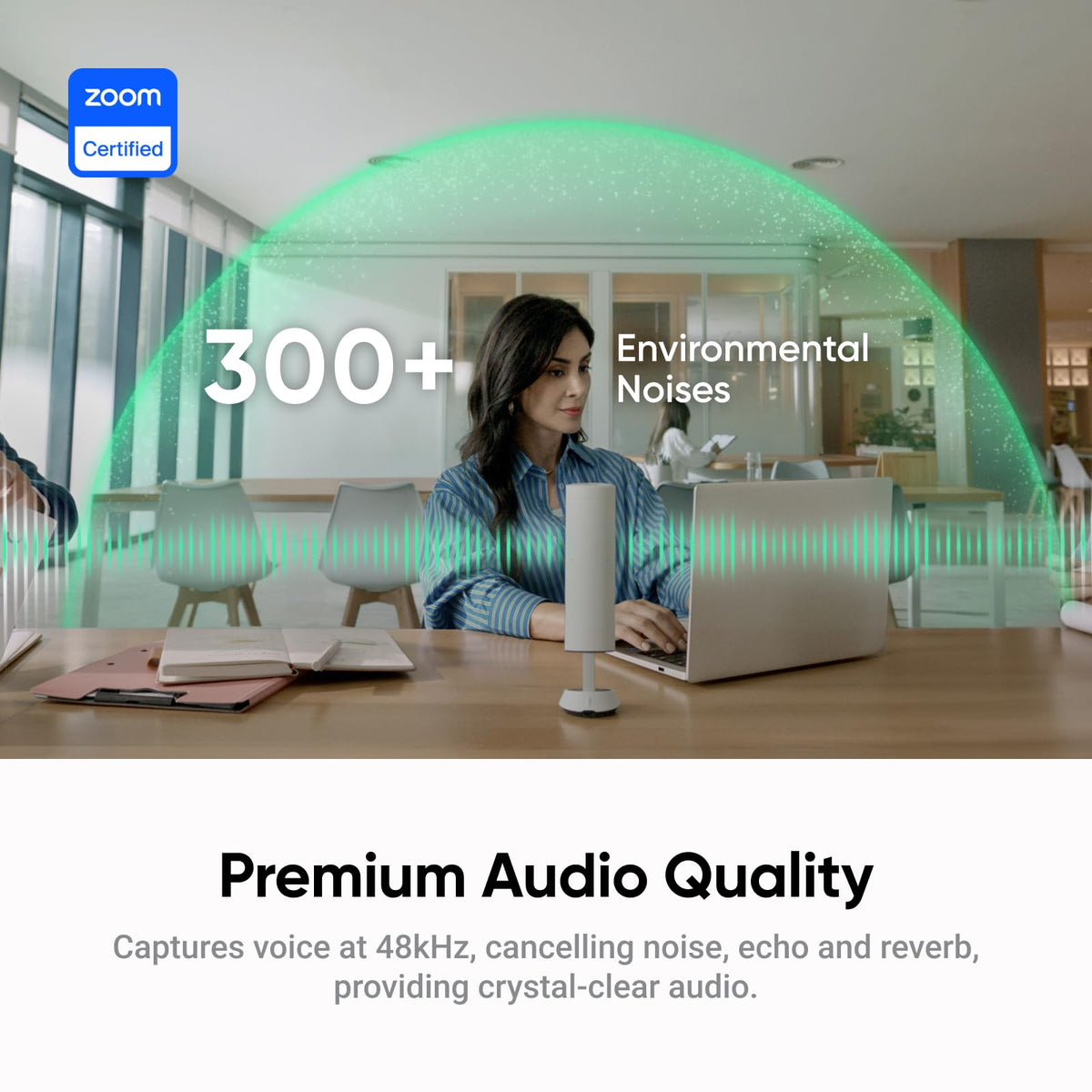 Insta360 Wave AI Conference Speakerphone with Bluetooth, Noise-Canceling Mics, Beamforming, Zoom Certified, AI Transcription & Summary, 32GB Storage for Meetings, Podcasts, Home office and Livestreams