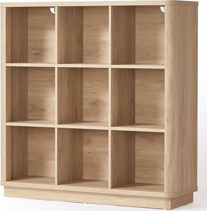Joaxswe 9 Cube Storage Book Shelf, Modern Floor Standing 3-Tier Cubby Bookcase