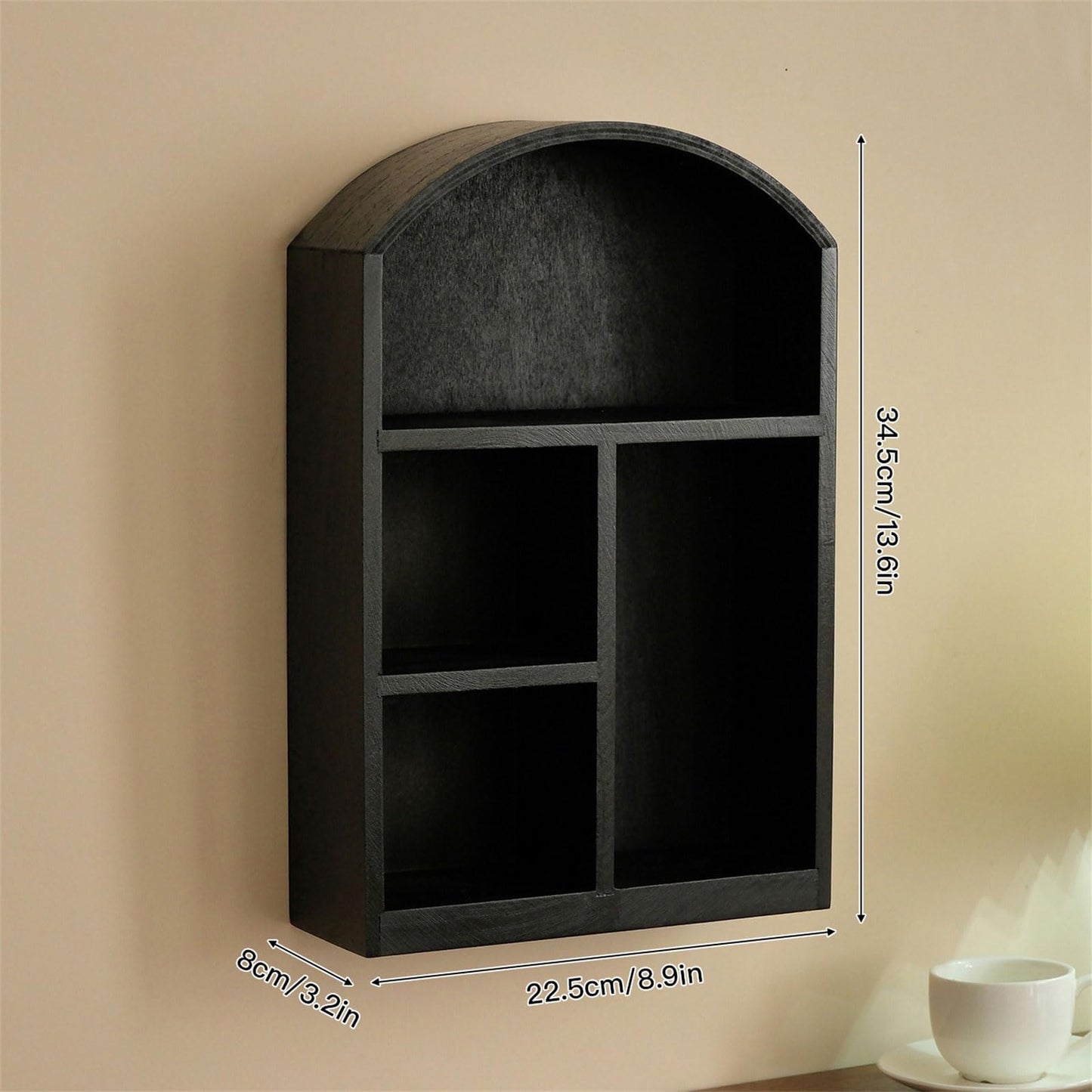 CAZSTYK Contemporary Wooden Desktop Storage Cabinet Glass Front Panel Multipurpose Home Decor Open Shelf Storage Box Wooden Desktop Planner