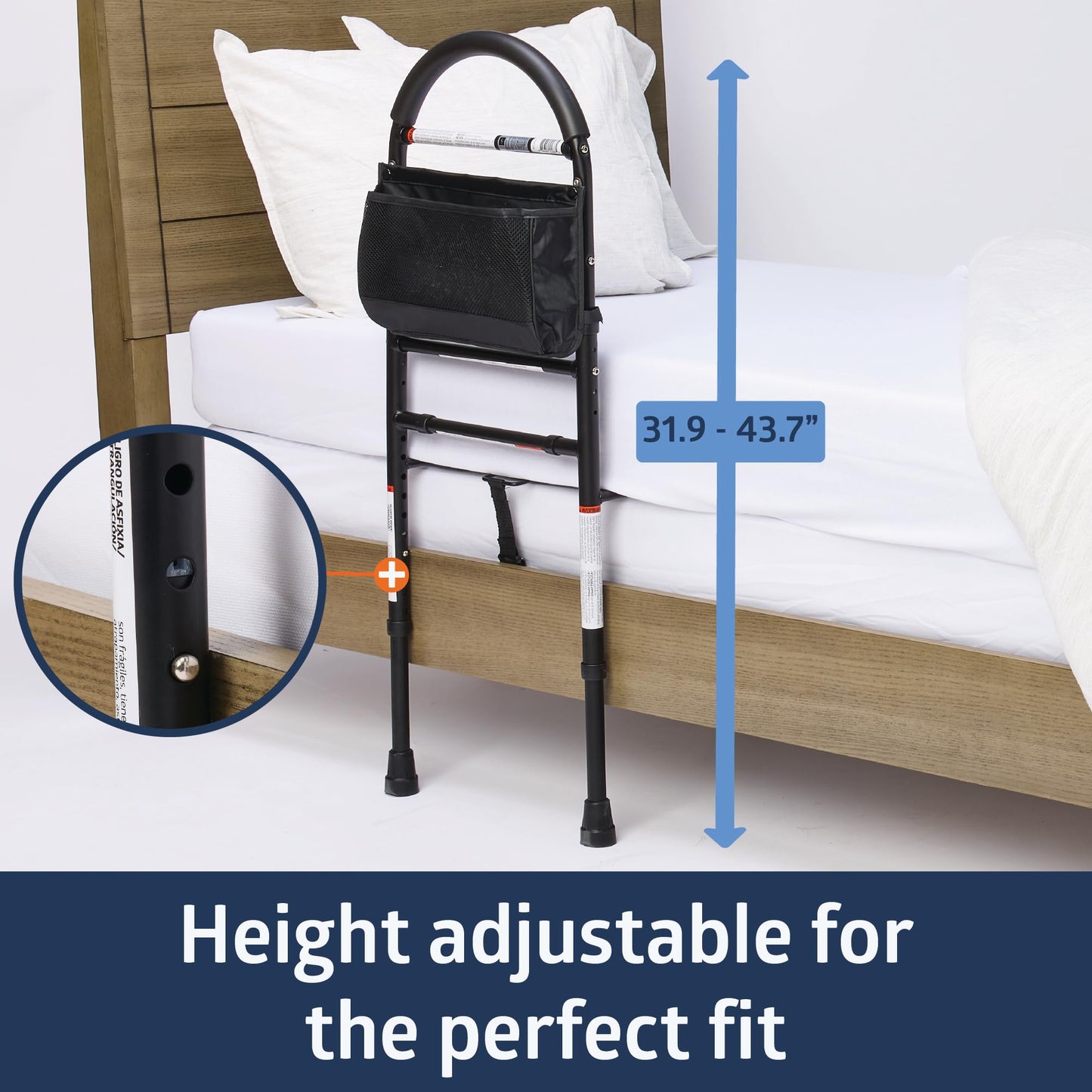 Medline Bed Assist Bar for Seniors with Nylon Bag for Storage