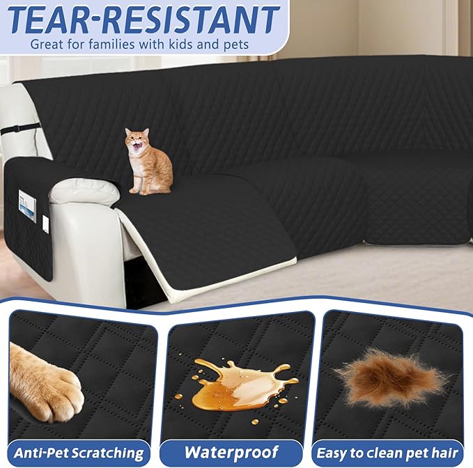 Arfntevss Recliner Sectional Couch Covers Waterproof L Shape Sofa Cover
