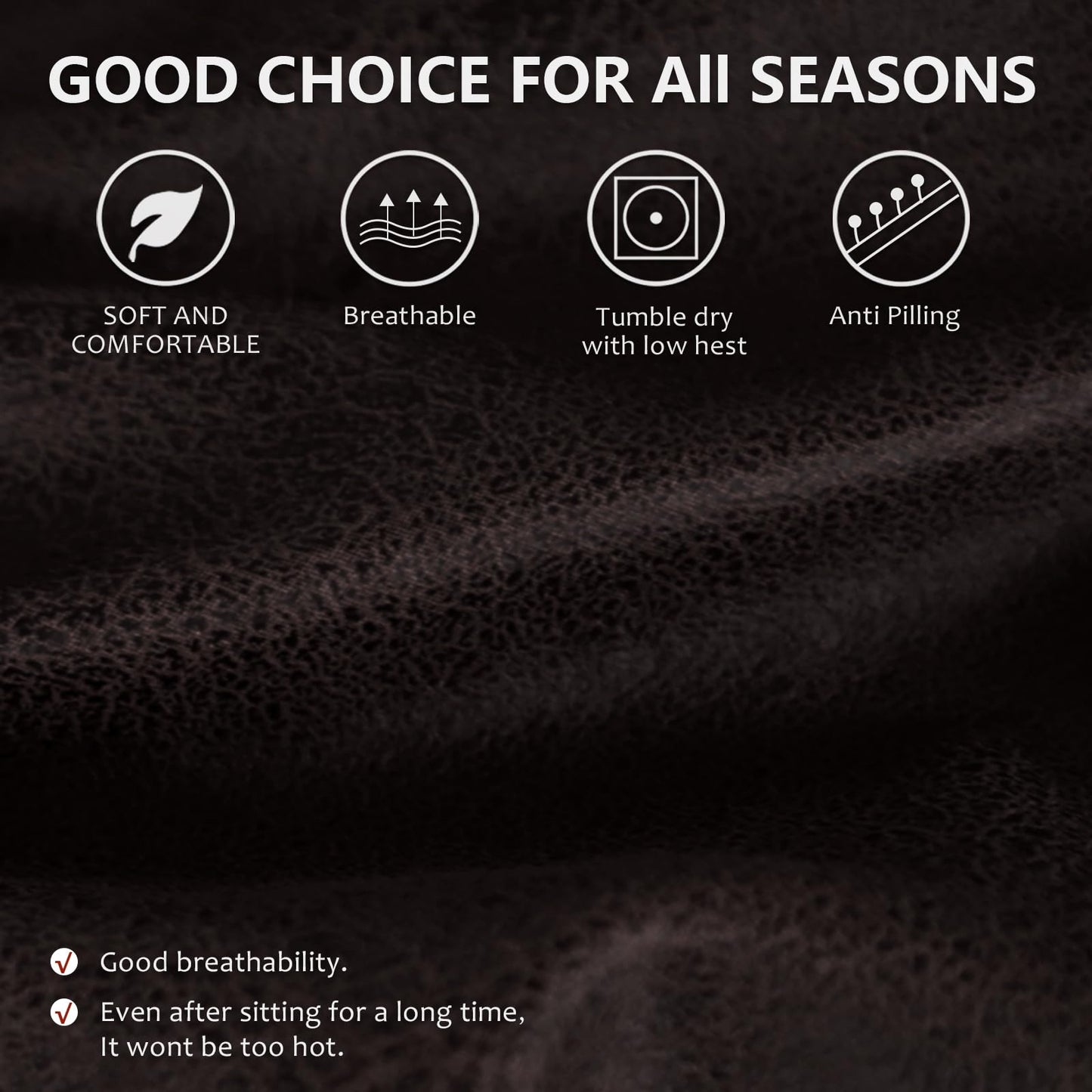 ANARACHON Leather Look Couch Arm Covers Set of 2 Armrest Covers for Sofa Chair Arm Protectors Stretch Armchair Slipcovers with Pockets Washable Spandex Fabric (Medium, Chocolate)