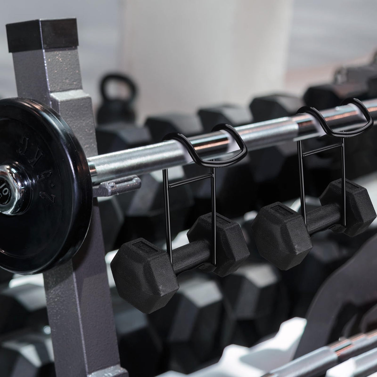 TOBWOLF Dumbbell Spotter Hooks Hangers, Heavy Power Dumbbells Rack Attachments for Dumbbell Bench Press Hold Up 225LB, Safety Connector Perfect for Hanging Dumbbells to Barbells for Chest Workout