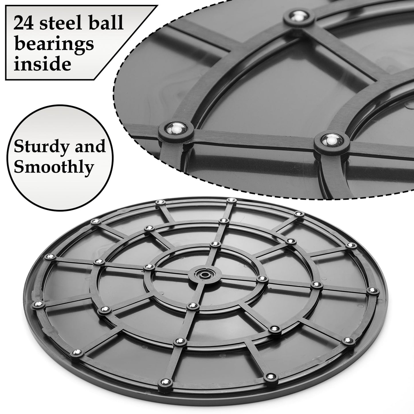 Famgee 16 Inch Lazy Susan Turntable Heavy Duty Rotating Swivel Stand Lazy Susan with Steel Ball Bearings for Flat Panel Monitors, Computer, TV, Speakers, Bonsai, Statue, Cabinet Organizer