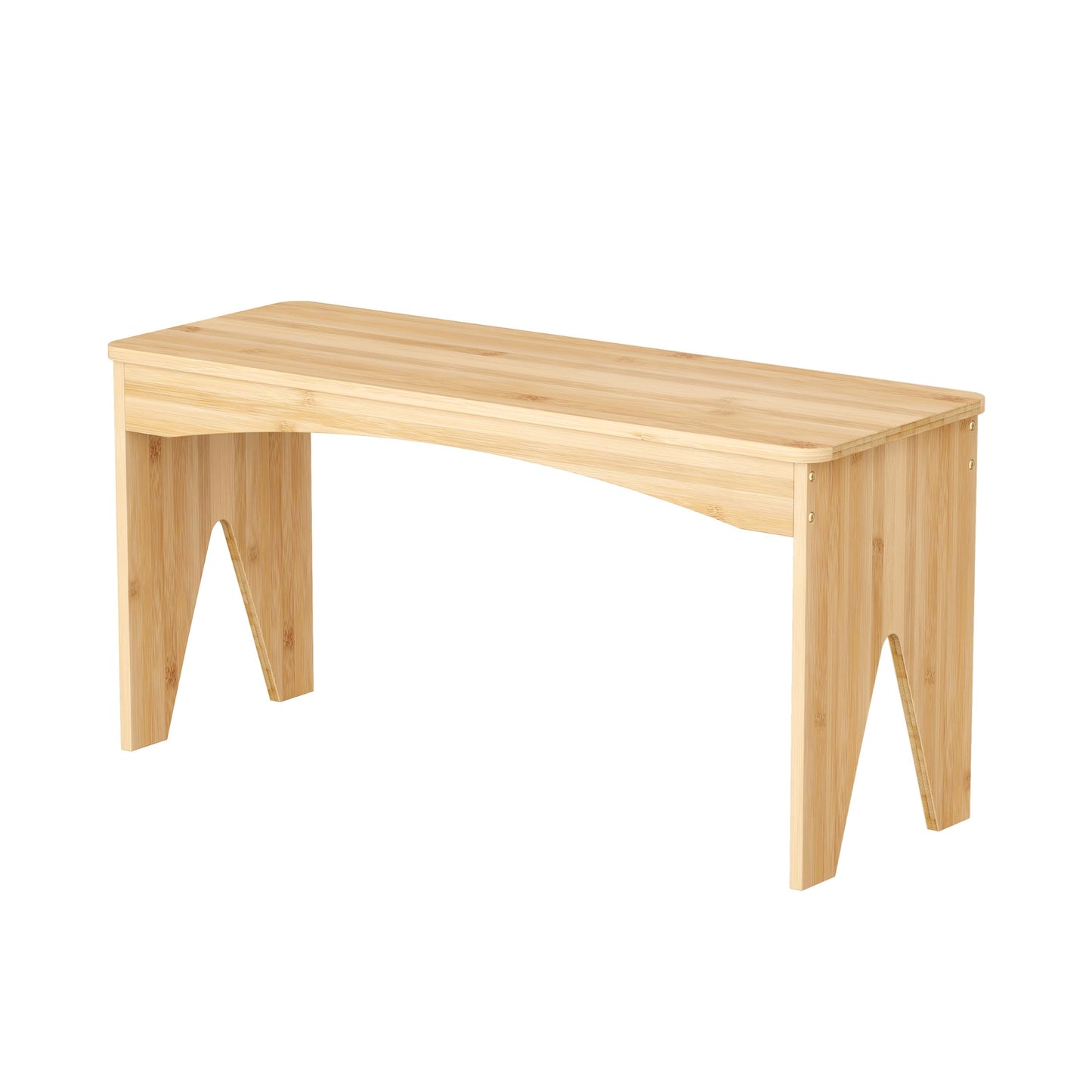 APRTAT Bamboo 35.4" Dining Room Bench, Long Indoor Shoe Bench Seat, Natural