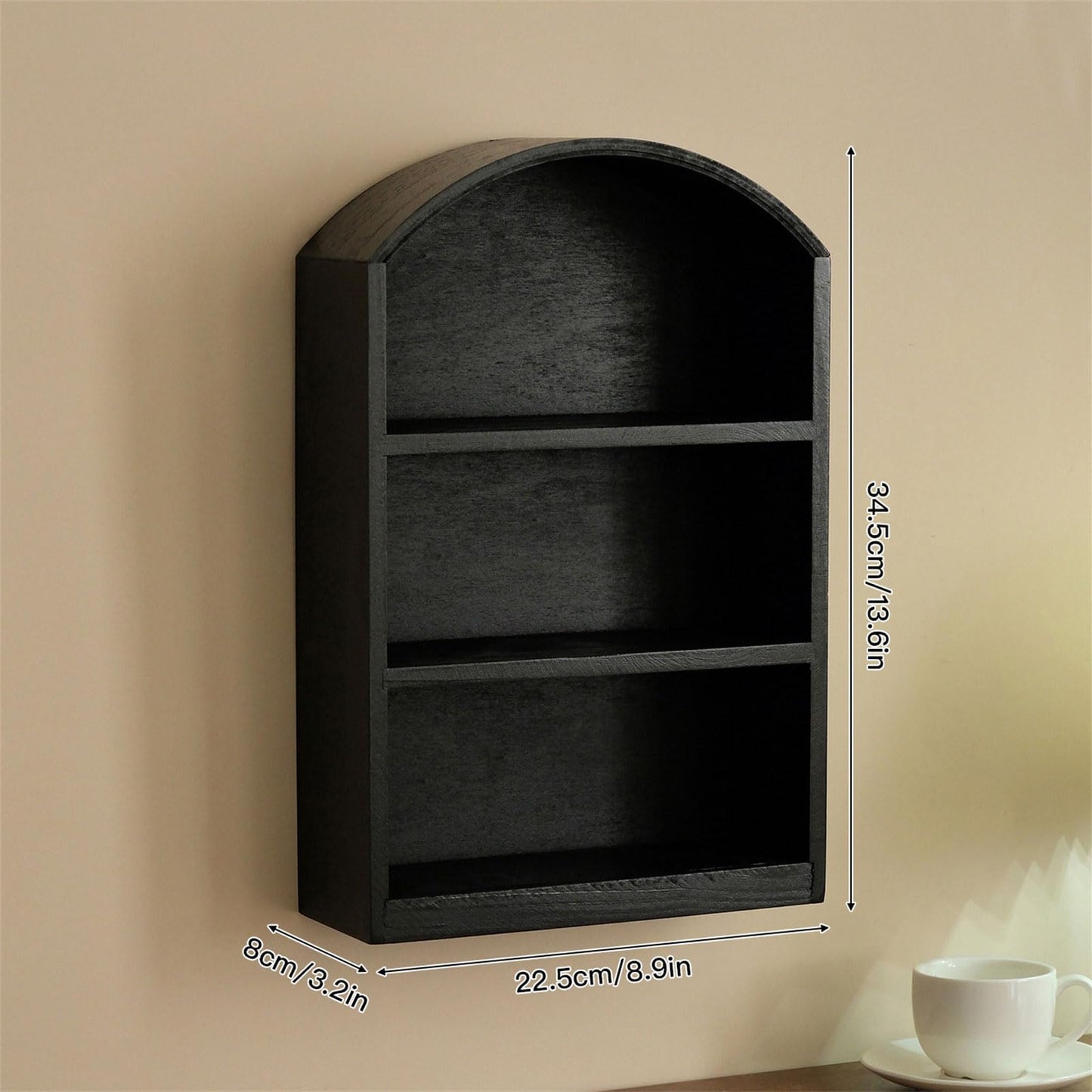 CAZSTYK Contemporary Wooden Desktop Storage Cabinet Glass Front Panel Multipurpose Home Decor Open Shelf Storage Box Wooden Desktop Planner