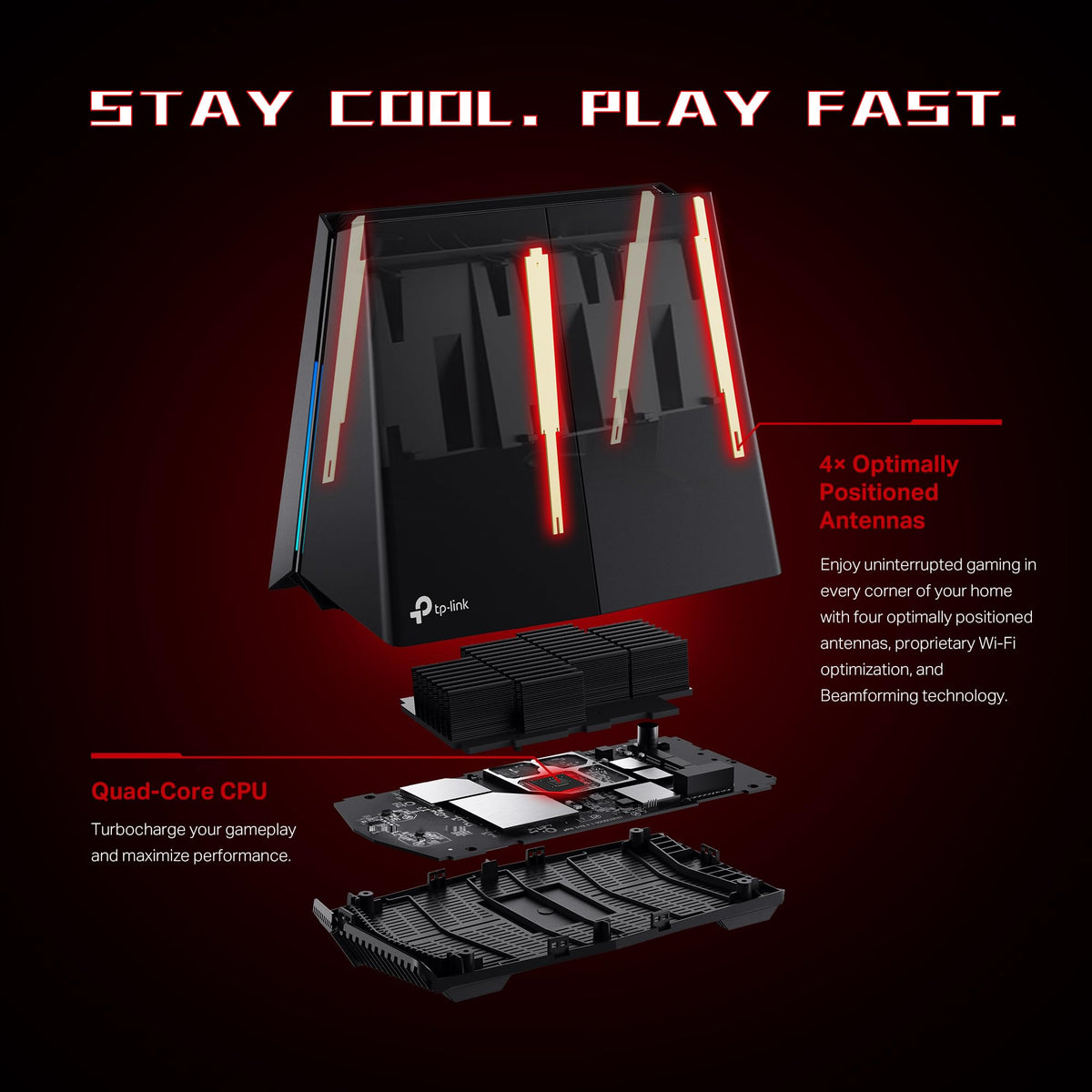 TP-Link Tri-Band BE11000 Wi-Fi 7 Gaming Router Archer GE650 | 6-Stream 11 Gbps supports 320MHz | 2×5G + 3×2.5G Ports USB 3.0 | Game Acceleration, Dedicated Gaming Port & Panel, RGB Lighting|HomeShield