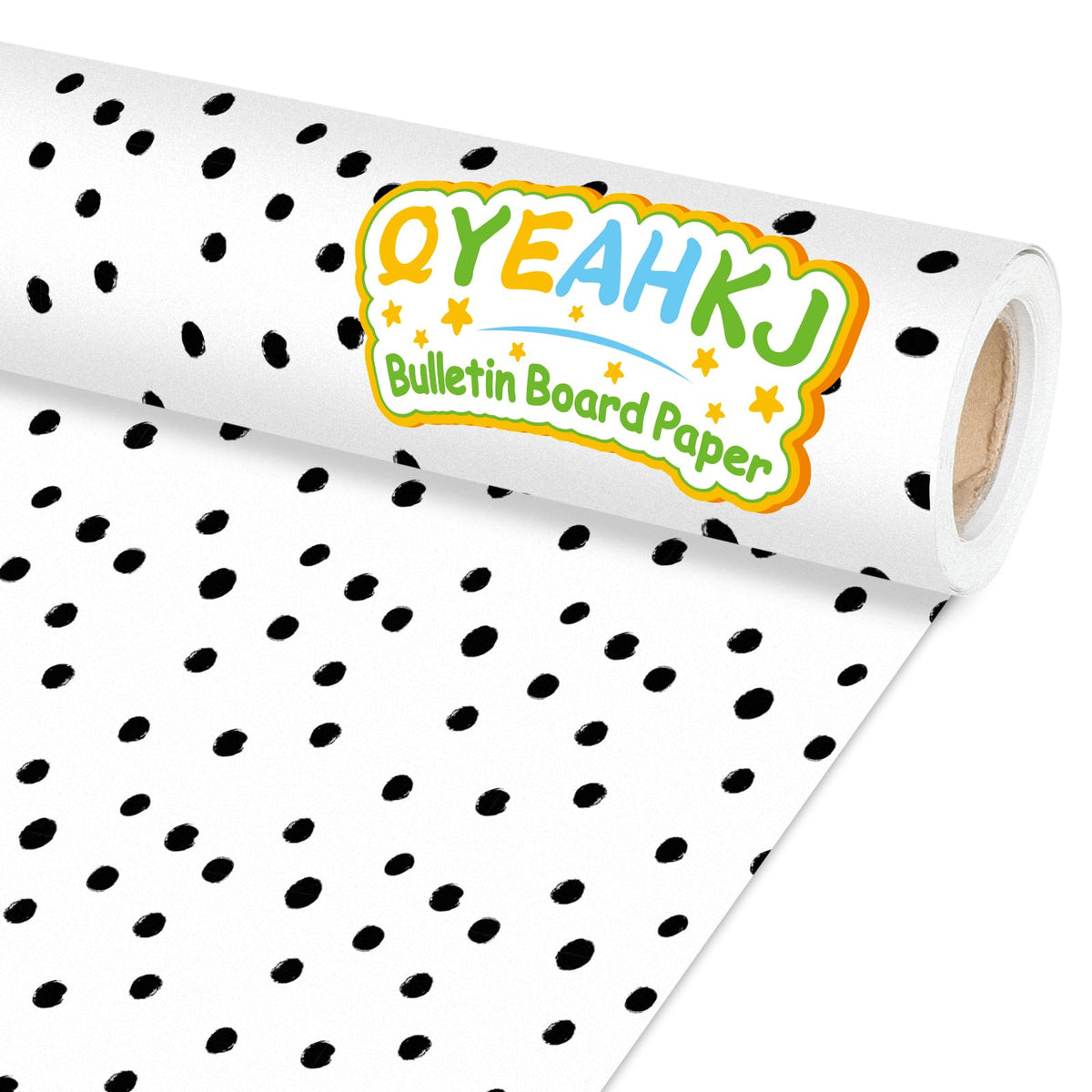 Qyeahkj Black Dot Bulletin Board Paper Roll Black Polka Dot Bulletin Board Background Paper Fade Resistant Classroom Decoration Poster Art Craft Home Wall Education Decor Supplies 17.7in x 20ft