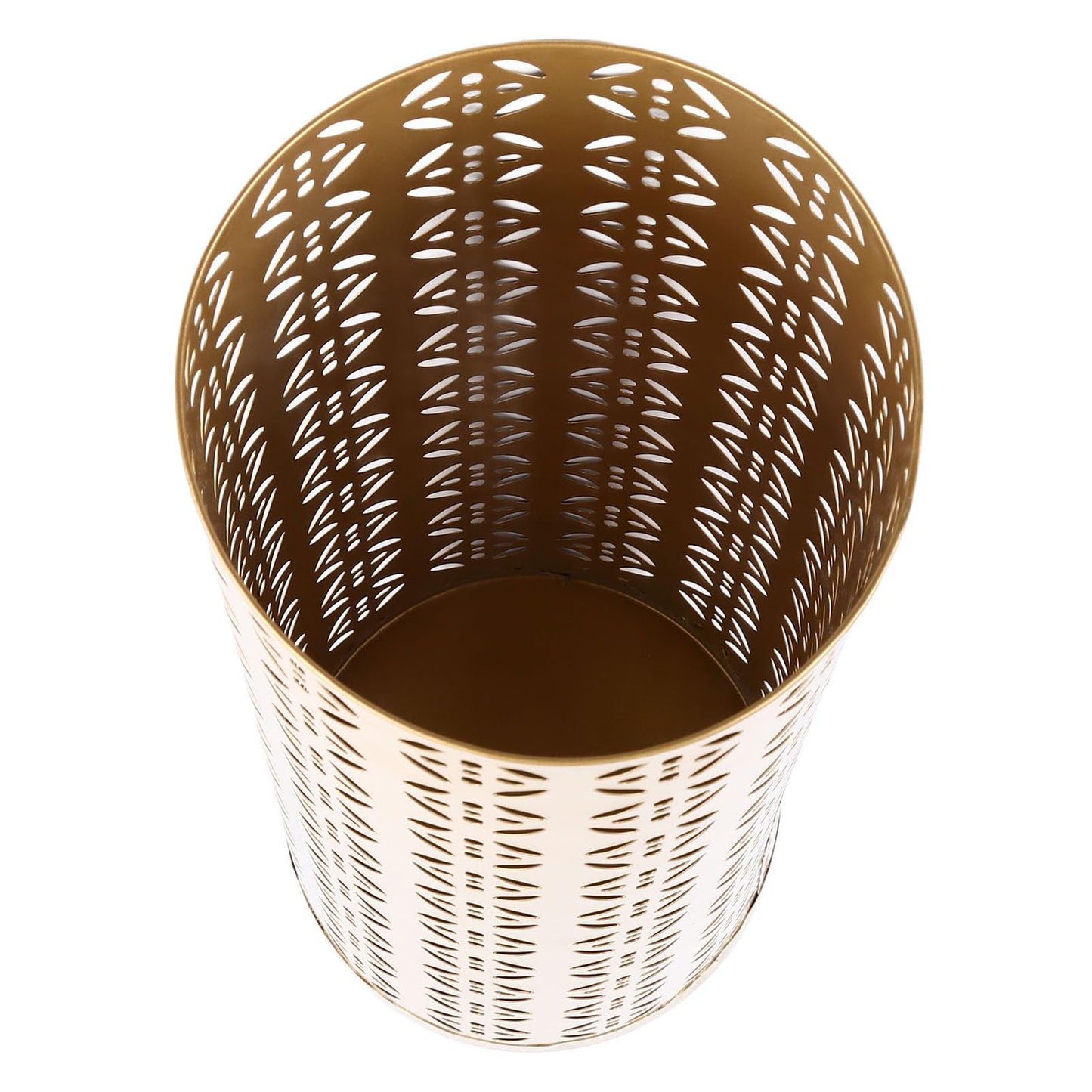 Fockety Metal Umbrella Holder, Round Proof Umbrella Storage Organizer Hollow Copper Pattern Umbrella Organizer Bin Umbrella Stand Rack for Home Entryway Hotel Office Decor (S