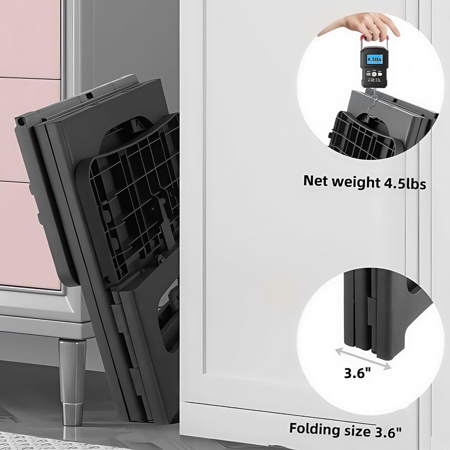 2 Step Stool Foldable, Non-Slip Steps, Folding Step Stool for Adults & Kids, Plastic Stool Pool Ladder, Collapsible Stools 2 Step Ladder for Kitchen Toilet Bedroom Office RV, Holds 330 lbs, Black