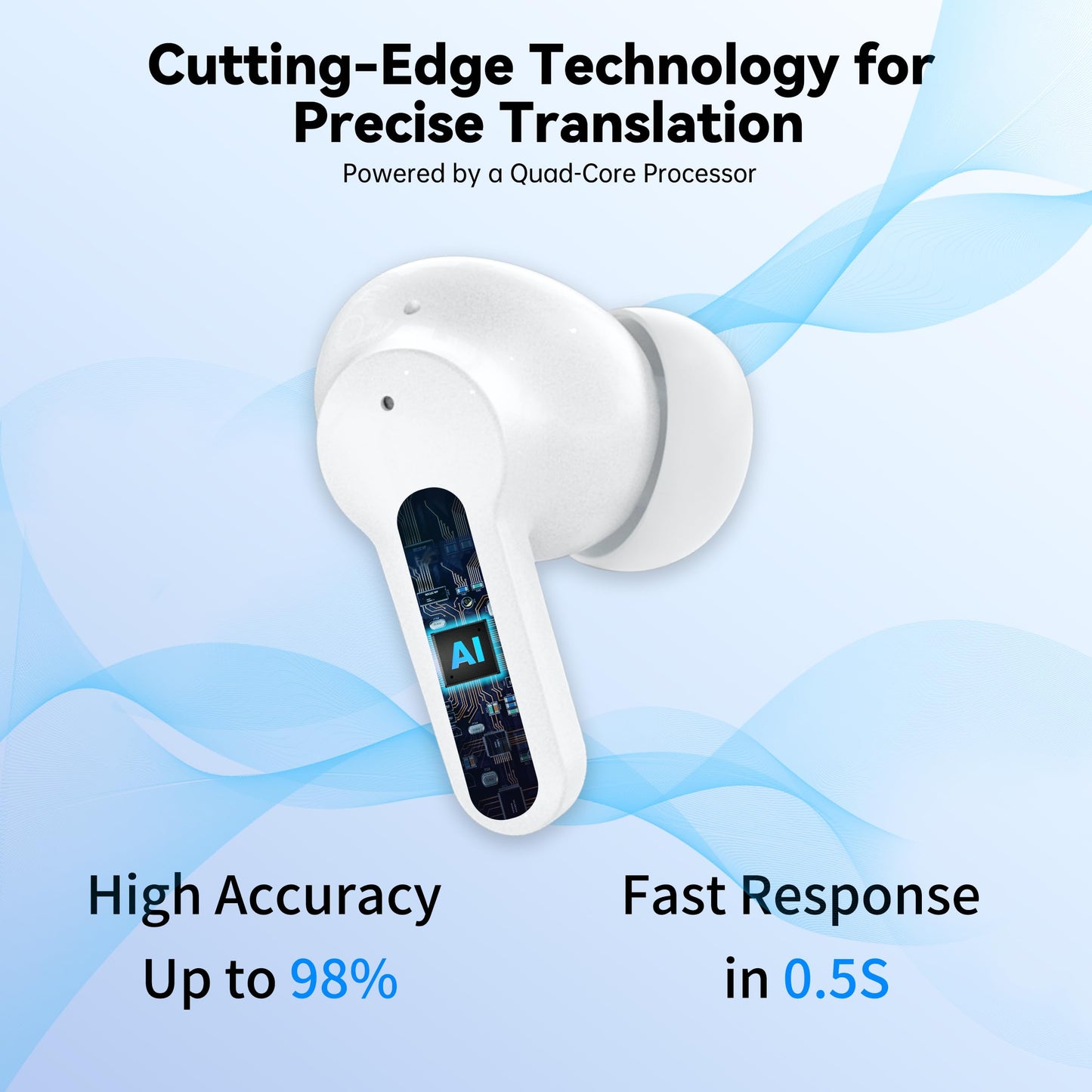 Wooask M3 Translator Earbuds Instant Translation Language Translator Device Support 74 Languages and 70 Accents (with Offline Package)