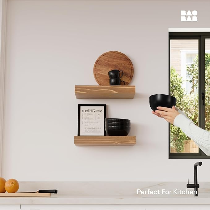 BAOBAB WORKSHOP Natural Wood Floating Shelves