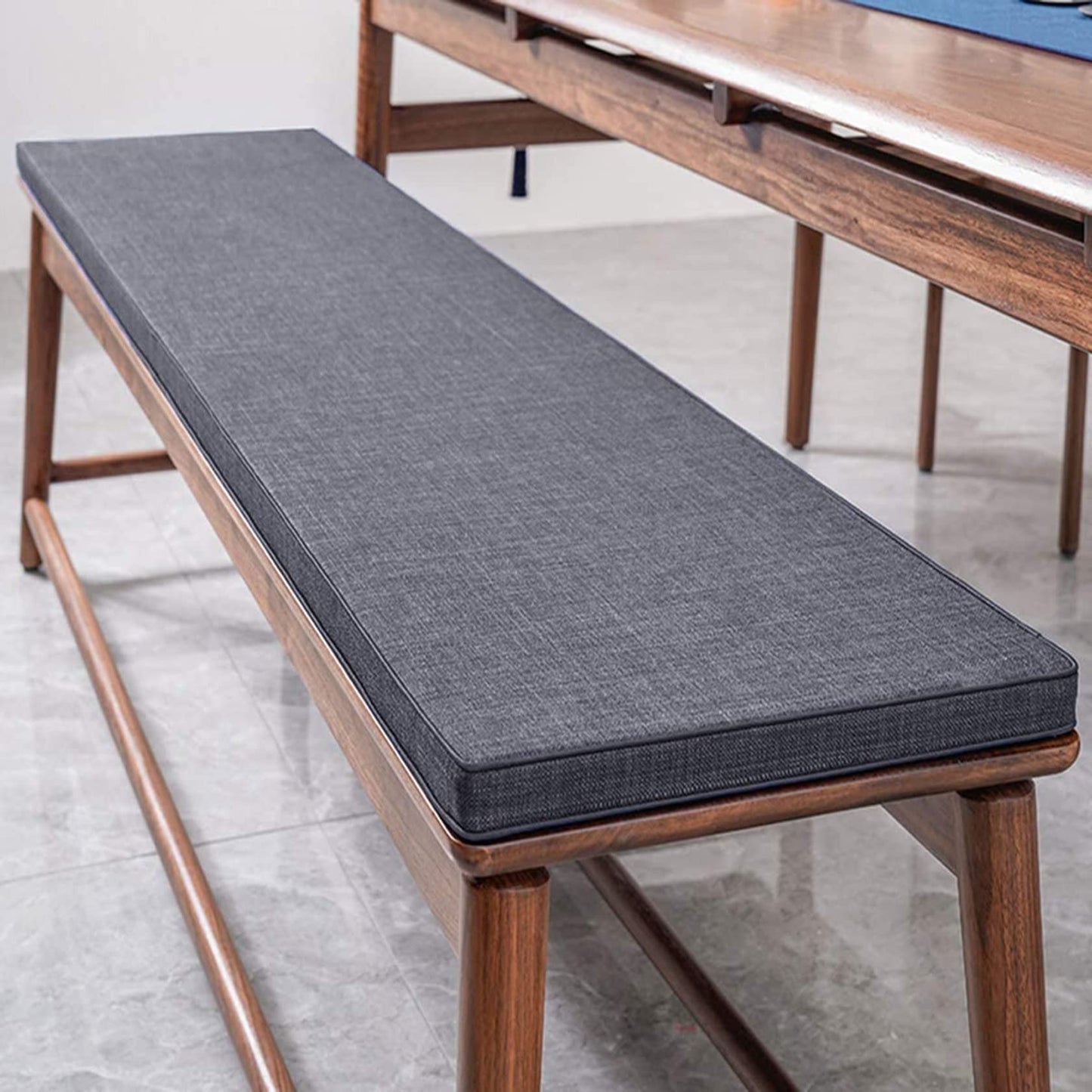 SXROMDA Cushion Custom Size for Bench, Customize Cushion for Indoor Outdoor Patio Furniture Window Seat, Linen Cover with Zipper and 45D High-Resilience Foam Insert (Custom Sizes, Dark Grey)