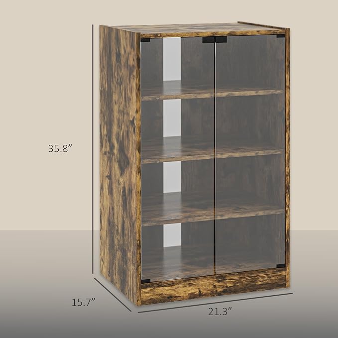HOMCOM Media Cabinet, 4-Tier Stereo Cabinet