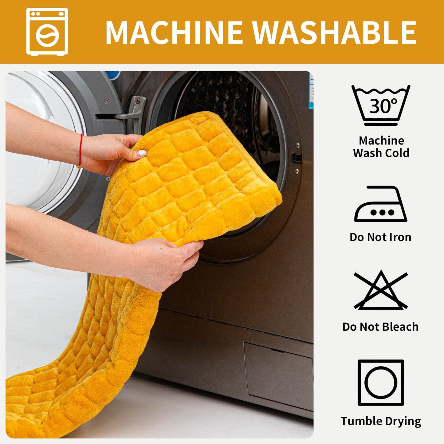 MDSASFD Velvet Couch Cover, Plush Sectional Sofa Cover Washable, Anti Slip Sofa Slipcover for 3-4 Cushions Sofas, Furniture Protector Covers for Pets & Kids(1PC,Mustard Yellow,36"×94")