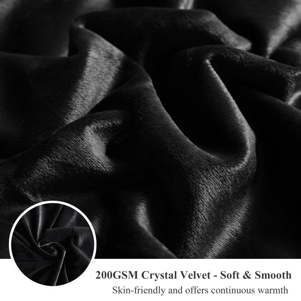 XeGe Plush Shaggy Duvet Cover Set, Luxury Ultra Soft Crystal Velvet Fluffy Bedding Sets 2 Pieces(1 Faux Fur Furry Comforter Cover + 1 Fuzzy Faux Fur Pillow Case), Zipper Closure (Twin, Black)