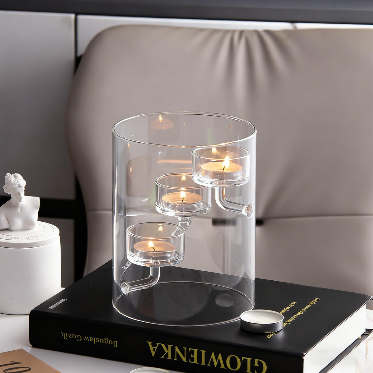 Maimeili Glass Candle Holder Hurricane Crystal Decorative Candle Fits Standard Tealight for Table Wedding Dinning Centerpieces Party Supplies Home Decor