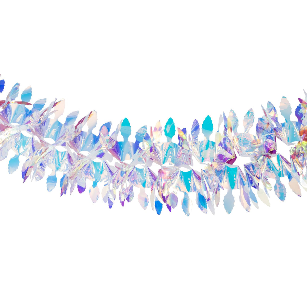 6ft Long Iridescent Hanging Decorations Garland, Roll Shiny Foil Metallic Banner Ornaments for Christmas, Frozen Theme Party, Birthday, Bridal Shower, Wedding,Fairy Princess Rainbow Show Decoration
