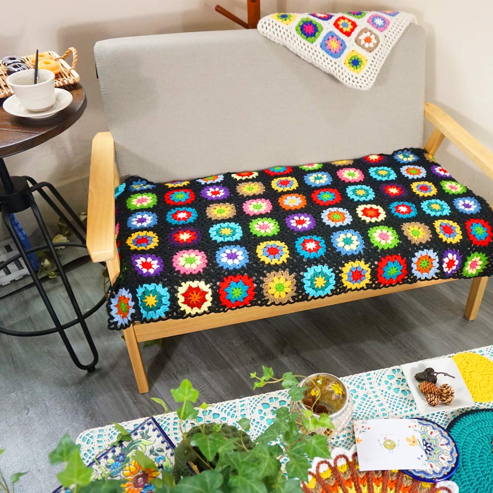 Handmade Soft Lap Blanket for Couch & Travel, Lightweight Cozy Small Blanket 47" x23", Plush Flannel Blanket for Office, Sofa, Kids & Gift