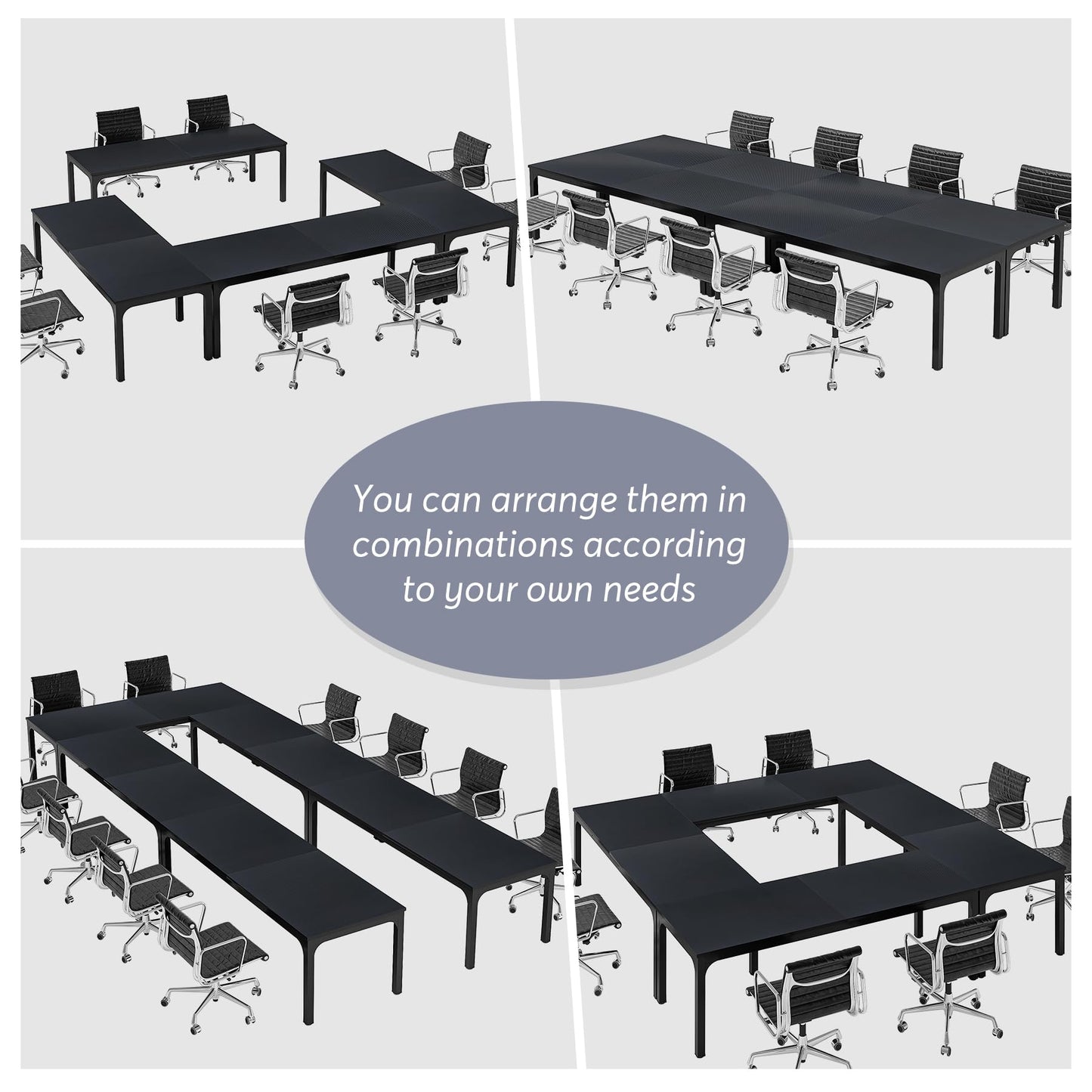 Tribesigns 6.5FT Conference Table, 78.7-Inch Rectangle Meeting Seminar Table, Large Business Tables for 6-8 People (Only Table)
