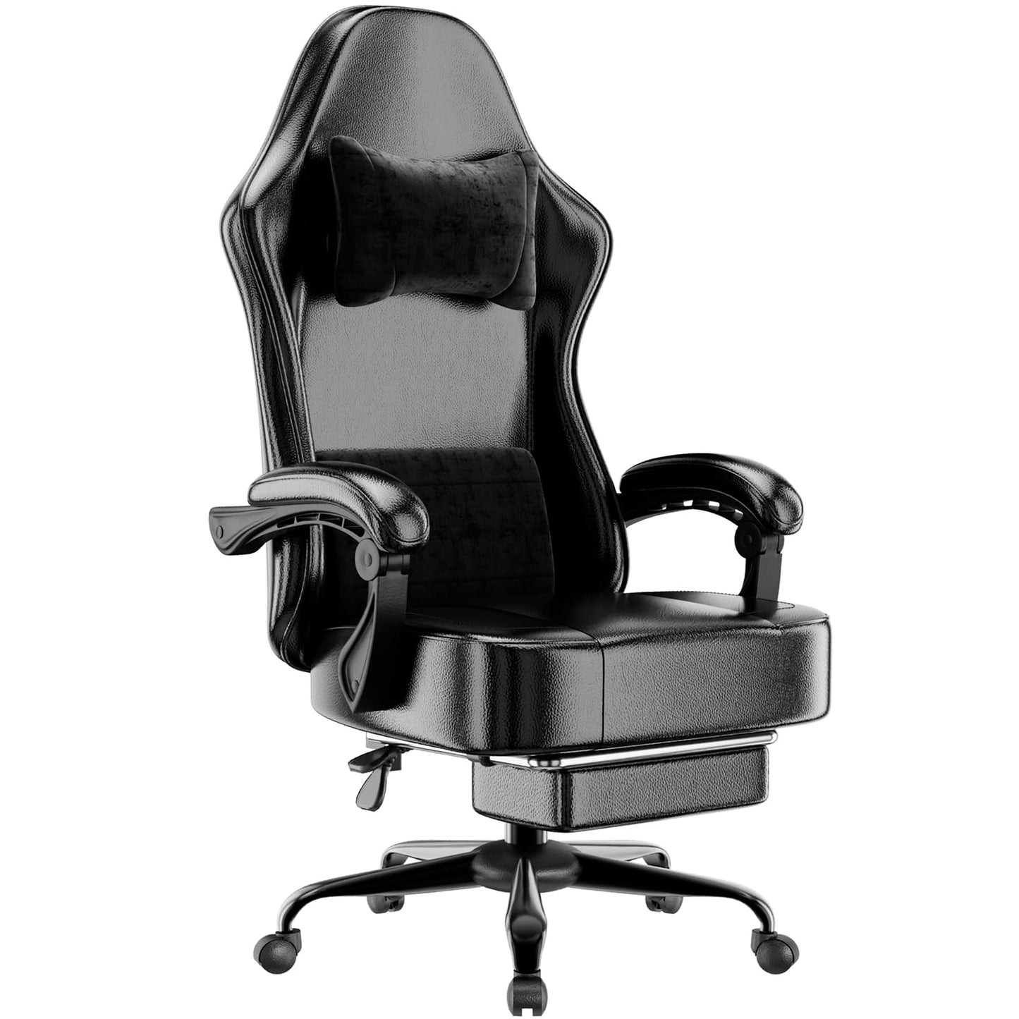Video Game Chair for Adults, Massage Gaming Chair with Footrest, Adjustable Lumbar Pillow Gamer Chair for Kids, Comfortable Computer Chair with Leg Rest