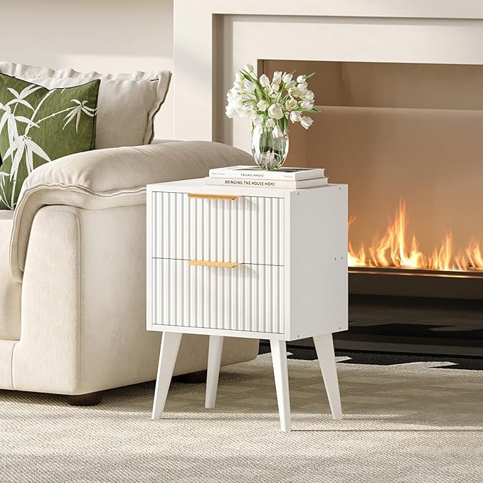 YAUKOMEL Fluted Nightstand