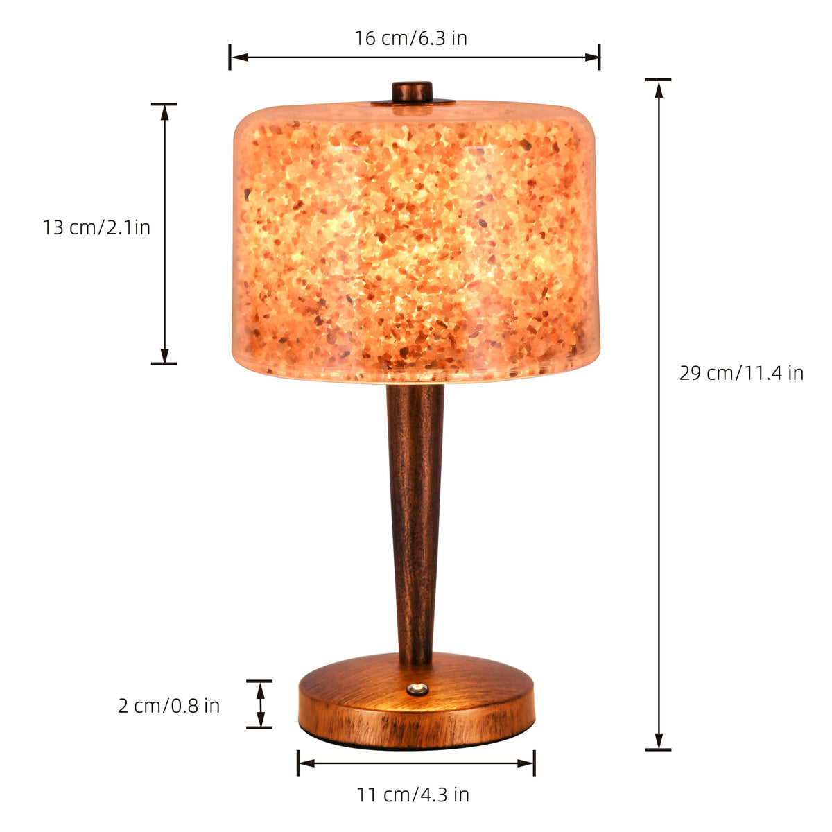 azhongxus Salt lamp with Touch dimmer Control USB Himalayan Salt lamp Natural Rock lamp high Transparency PC lampshade (excluding USB Adapter)