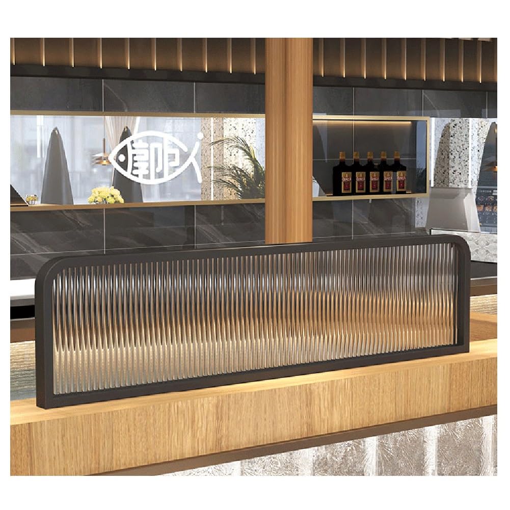Freestanding Black Desk Partition - 1.5m x 30cm Mountable Panel for Office Restaurant Cashier & Reception - Protective Divider for Enhanced Privacy