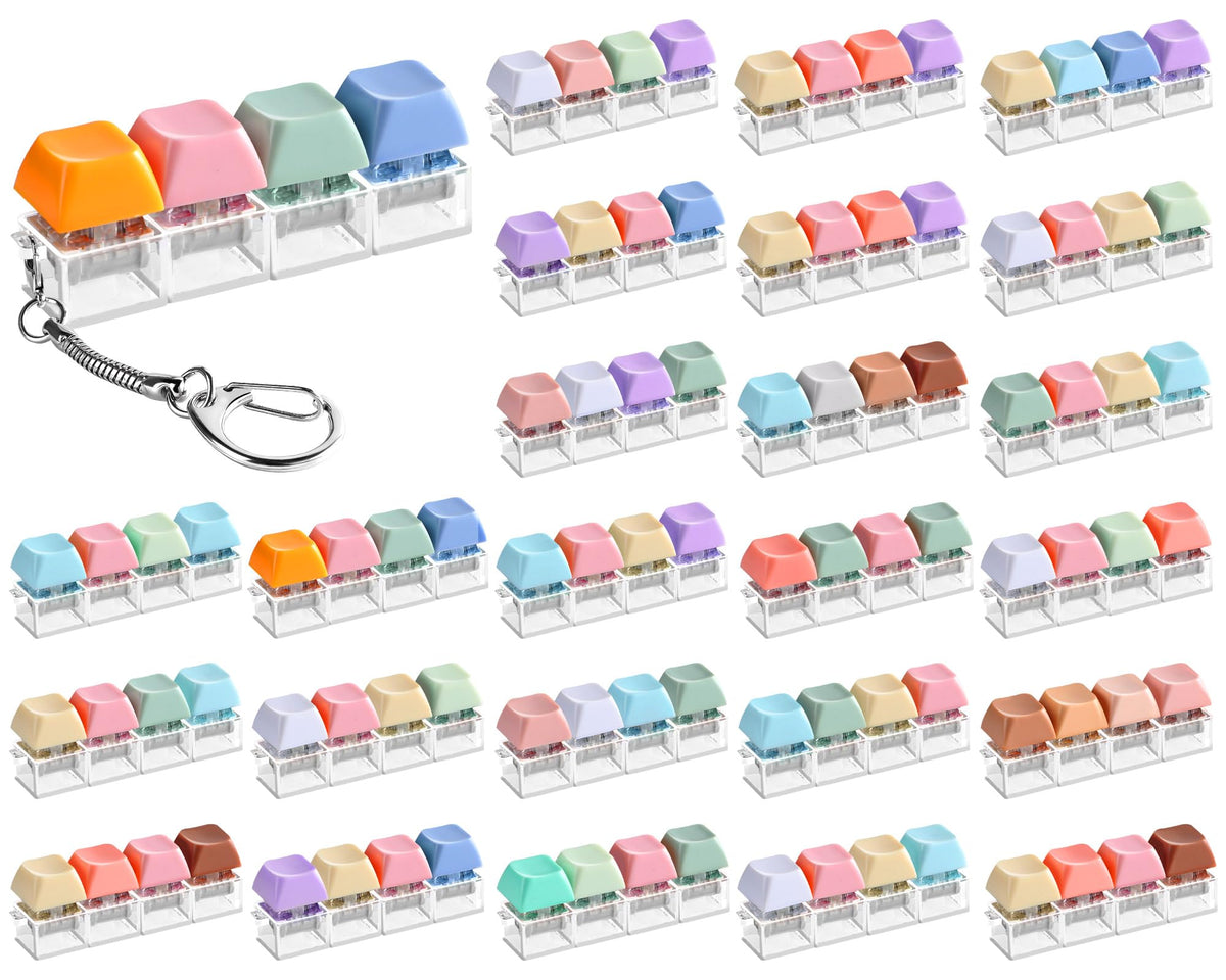 24 Pcs Keyboard Fidget Toys Stress Relief Fidget Clicker Keyboards Set Colorful Keyboard Decompression Toys Button Stress Relief Gifts for Adults to Relieve Stresses Pass Time Party Giveaways Favors