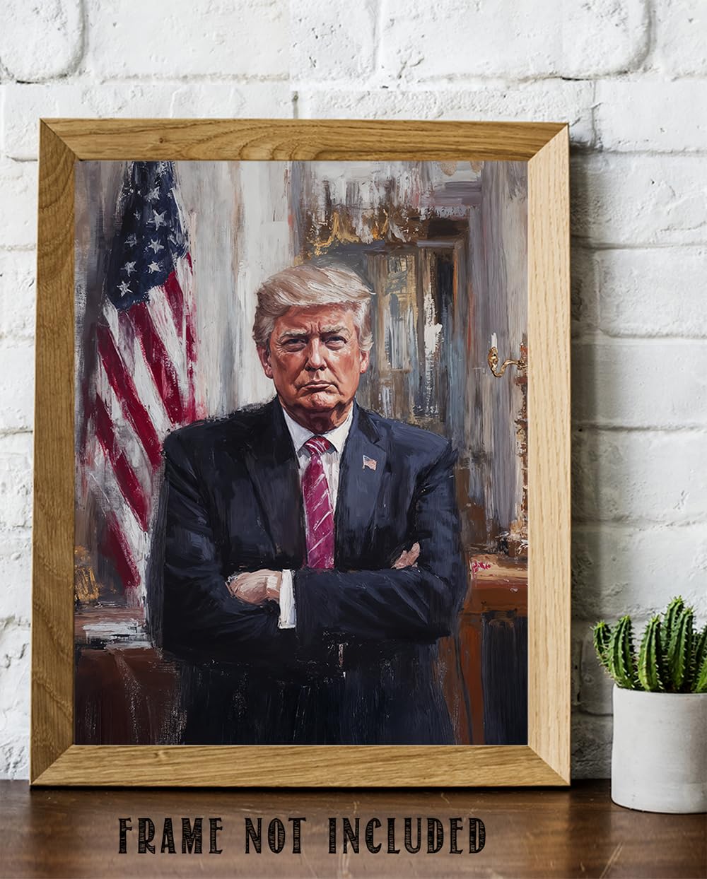 Commander in Chief - Painterly Portrait of Donald Trump 11x14 Unframed Print, Classic Trump Leadership Poster, Patriotic Trump Wall Decor, Political Office Wall Art, Gifts for Trump Supporters