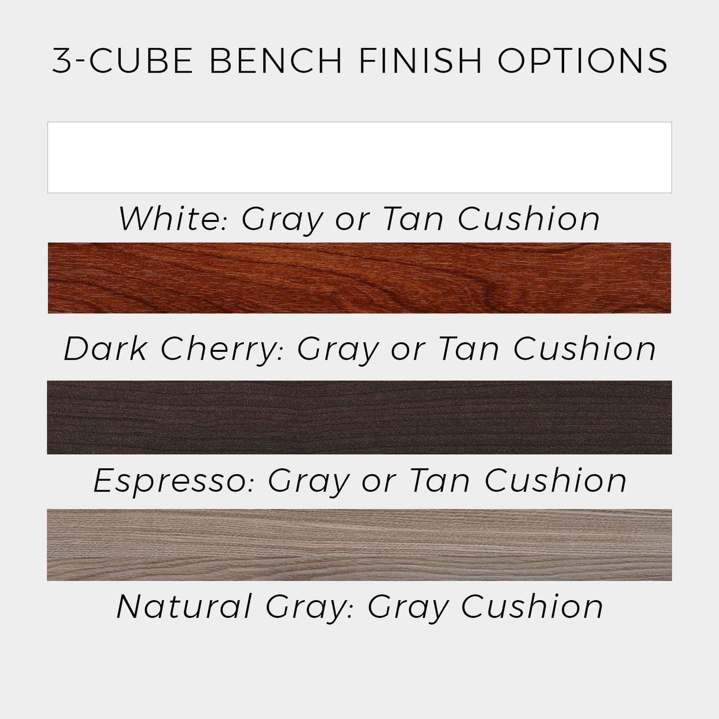 ClosetMaid 1633 Cubeicals 3-Cube Storage Bench, Dark Cherry with Gray Cushion