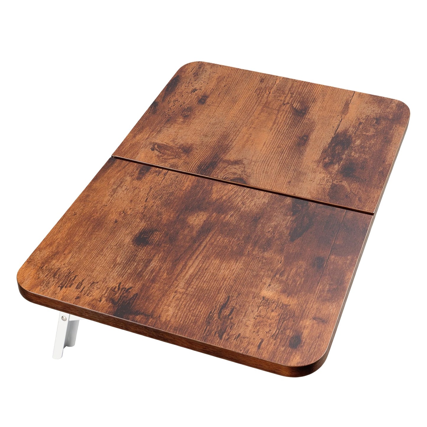 Neoaider Wall Mounted Folding Desk 23.6” x 15.7”, Drop Down Table with Metal Collapsible Brackets, Folding Wall Table for Small Spaces, Home, Office, Kitchen, Laundry Room-Brown