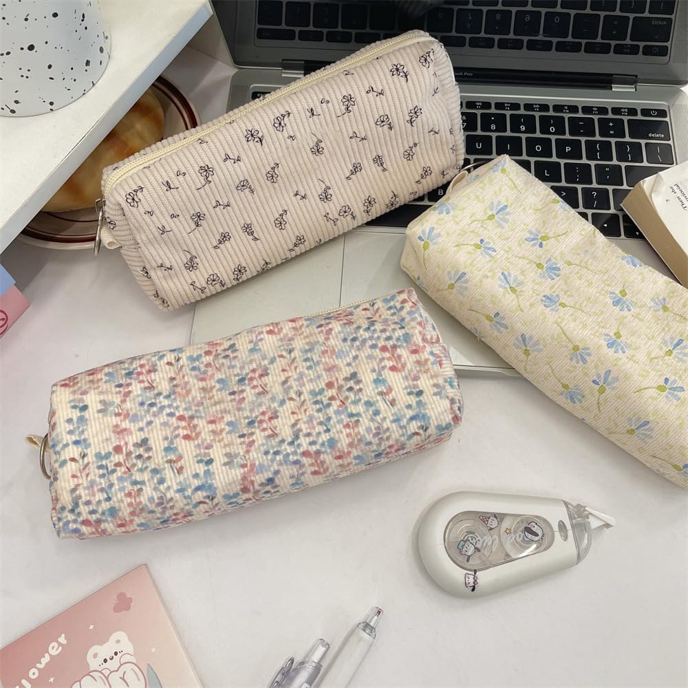 OZAOZ Cute Pencil Case Aesthetic Student Pencil Pouch Coin Pen Pouch Cosmetic Bag Office Stationery Organizer For Kids Teen School (W)