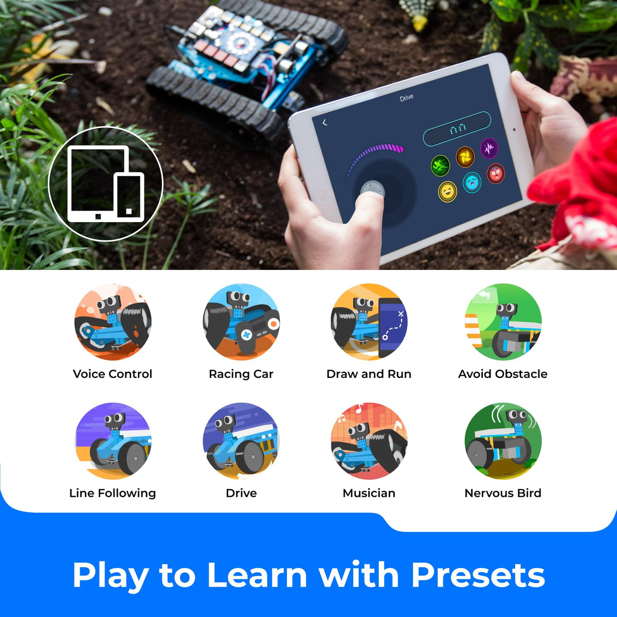 Makeblock mBot Ranger 3 in 1 Robotics for Kids Age 8-12, Coding Robot for Arduino Scratch Learning with Coding Box, 16 Coding Projects STEM Science Kit, Robot Toys Gift for Kids Ages 10+