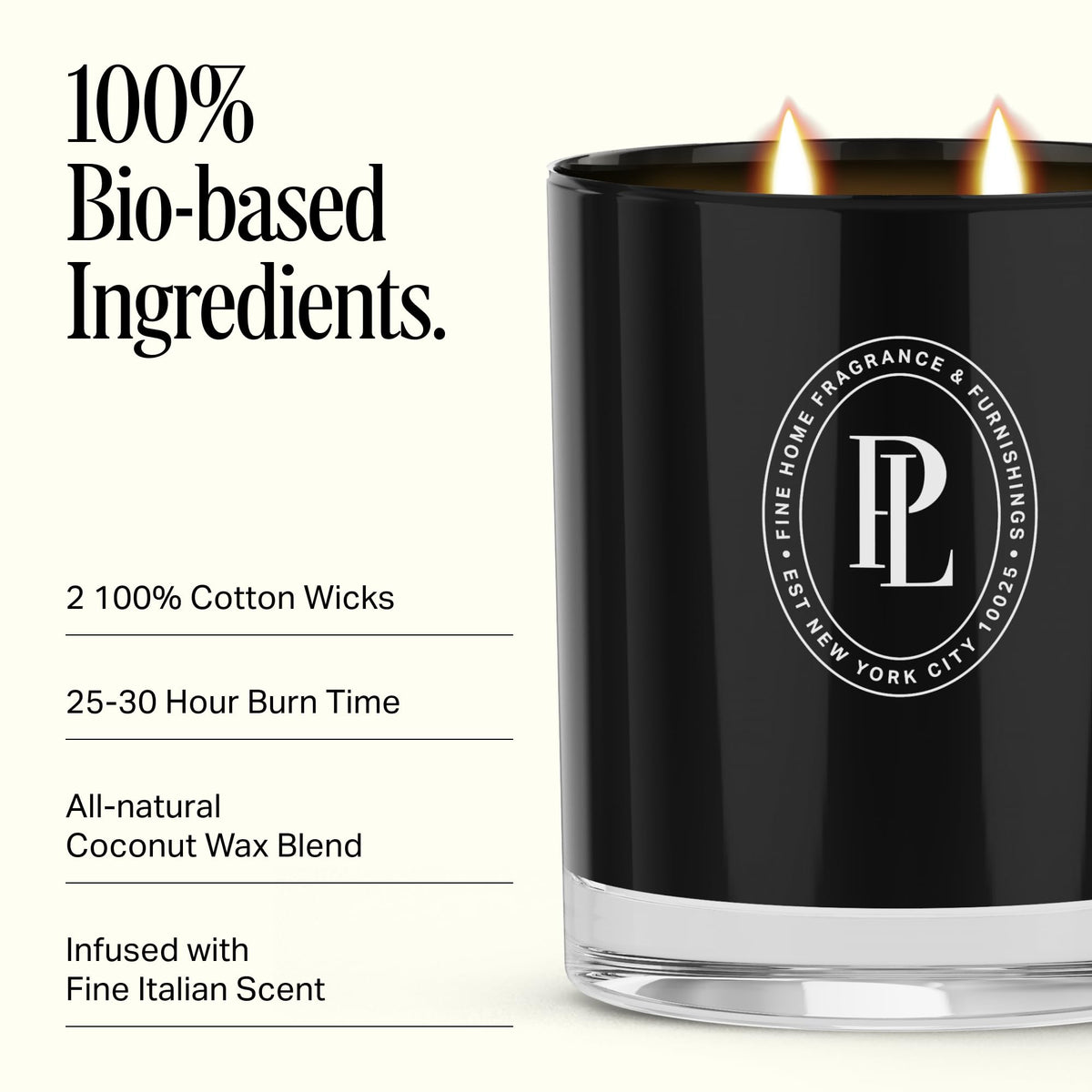 Preston Lane Luxury 2-Wick Scented Candle, Mayfair, 7.5 oz Hand-Poured in USA | Long Burn Time (20-30 Hrs), Vegan Soy Wax Blend, Decorative Glass Vessel, Fine Italian Fragrance