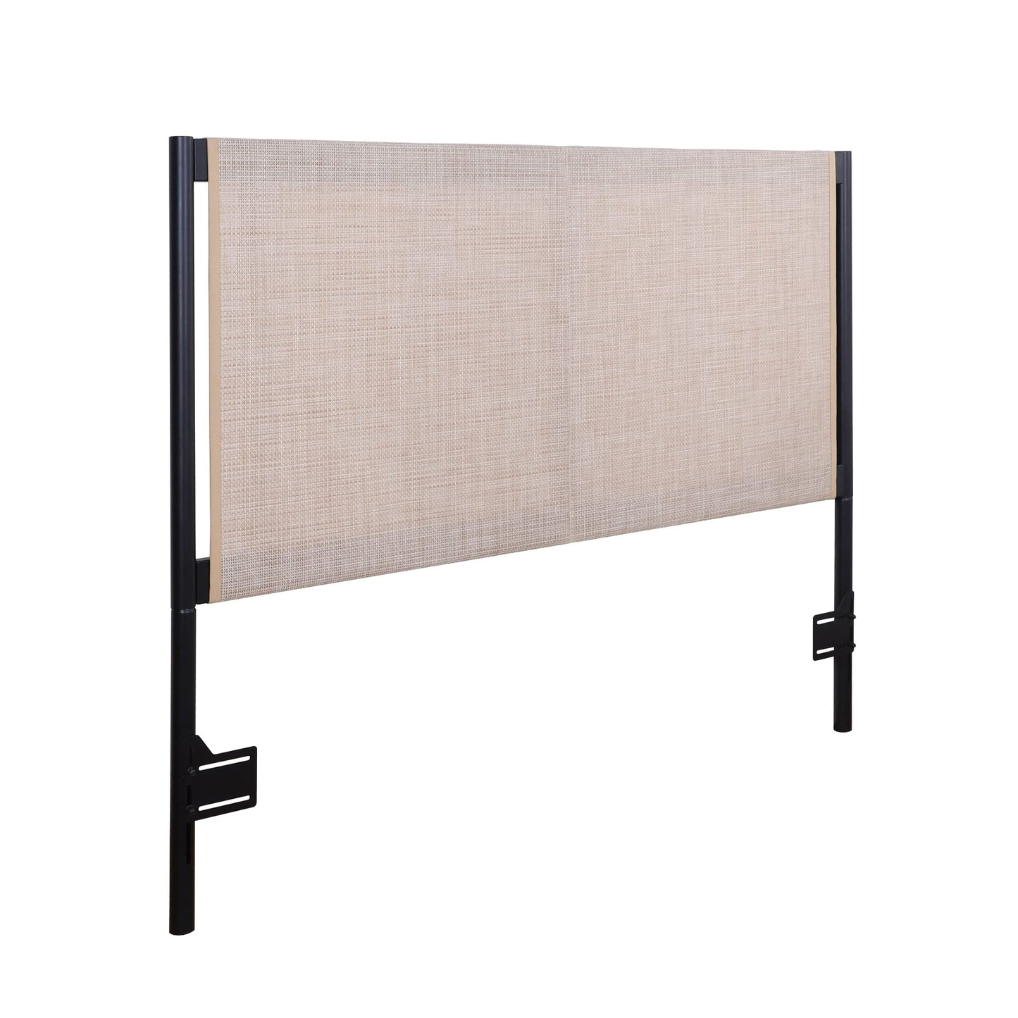 Nathan James Garcia Boho Rattan Headboard, Queen, Natural Cane/Black